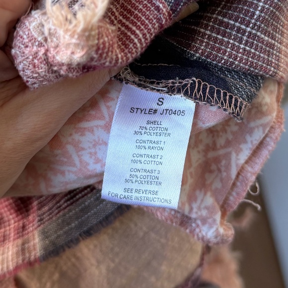 Oli & Hali Patchwork Button-Up Women’s Top Pink/Brown/Blue Large - Picture 5 of 5